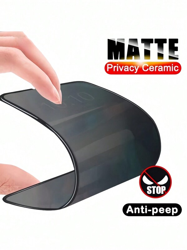 2PCS Matte Anti-Spy Soft Ceramic Film Screen Protector Compatible With IPhone/ Galaxy/Redmi/Honor/OPPO, No Bubbles, Easy To Apply Full Screen Coverage, Scratch & Fingerprint Resistant, Supports Fingerprint Unlock