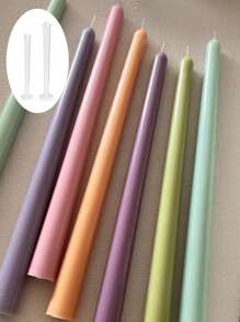 1-2 件圆头柱长杆亚克力蜡烛模具光滑易脱模塑料圆柱锥形蜡烛制作工具 DIY 婚礼装饰礼物 - 無色 - 查看 2