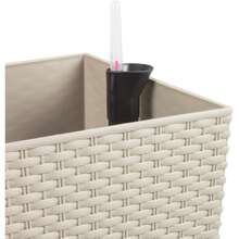 Prosperplast Hoge rechthoekige plantenbak 30 liter met zelfwater gevende mokka kleur 60 x 25 x 46 cm met poten