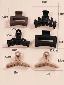 11 件经典优雅纯色蝴蝶、花朵和心形发夹，大号和中号，防滑发饰，适合女士情人节 - 彩色 - 查看 3