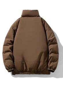 Autumn Winter Thick Warm Waterproof Windbreaker Boyfriend Style Men Outdoor Sports Jacket - Brown - View 4