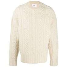 AMI Cable Crew Neck Wool Knit Top Offwhite - 白色 - 查看 2