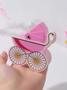 10pcs/Pack Baby Stroller Shaped Candy Box Wedding Party DIY Dessert Box Tabletop Decorbaby Shower Family Decorations Gifts - Multicolor - View 3