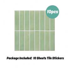 COMMOMY 3D Green Tile Stickers, 3D Mosaic Peel And Stick Wall Tiles, Matte, Water And Mold Proof, Thicker Design, 30 X 30cm, For Kitchen Backsplash, RVs, Renters Wall Decor, Bedroom Decor, Pink Room Decor