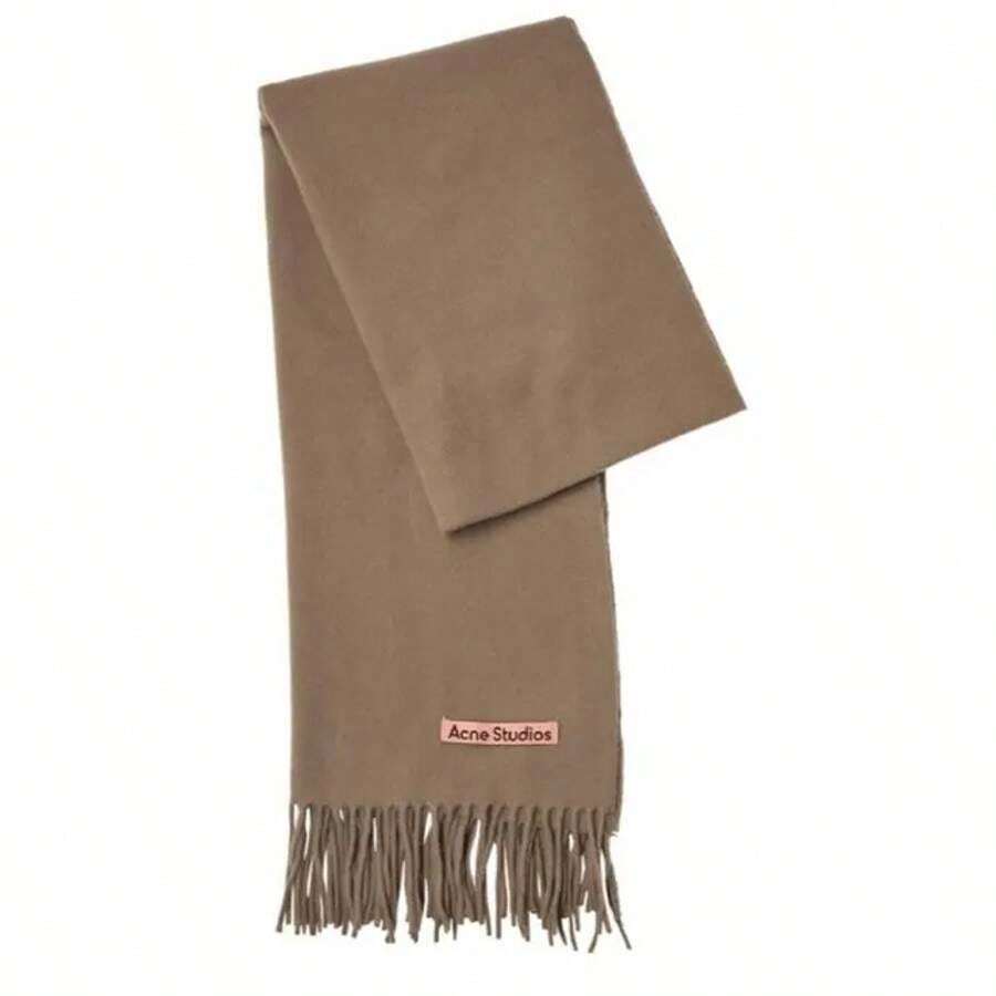 Acne Studios Wool Fringe Scarf Caramel Brown SHEIN USA