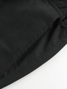 1pc Tween Girl Casual Straight Leg Drawstring Pants With Pockets, Spring Autumn - Black - View 6