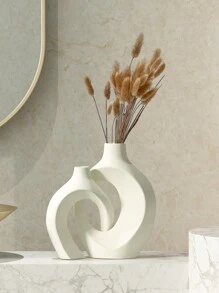 1 件白色陶瓷花瓶，波西米亚风格花瓶，风格甜甜圈形花瓶，适用于客厅、婚礼桌、办公室、卧室装饰 - 白色 - 查看 7