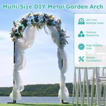 BriSunshine Rosenbogen Torbogen, Gartenbogen aus Metall 240x240cm, 1,2m 1,8m 2,4m DREI Verstellbare Breiten, Rosenbögen für Rosen und Kletterpflanzen, Freistehend Rosengestell für Garten Dekoration