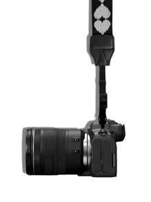 1 pièce Sangle d'épaule pour appareil photo DSLR en forme de cœur noir et blanc, convient pour différents appareils photo DSLR et certains appareils photo sans miroir