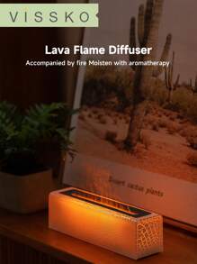 ViSSKO 7-Color Realistic Flame Aroma Diffuser | Ultrasonic Essential Oil Diffuser, 3 Auto-Off Modes, Adds Humidity & Ambiance To Bedroom, Study, Cafe - Multicolor - View 2