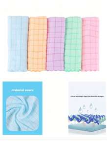 5 Pack Soft Microfiber Towels For Cleaning, Kitchen & Home - 彩色 - 查看 4