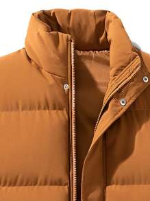 Couple's Warm Slim Fit Vest Sleeveless Jacket, Suitable For Casual Street Wear. Suggested Size: (Based On Your Usual Size) If You Are Overweight, Buy One Size Larger, - Coffee Brown - View 6