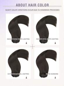 7pcs Clip-In Hair Extensions, Real Human Hair, 1B Natural Black, 14-22 Inches Straight, Remy Human Hair Clip-In Extensions, Seamless Clip-In Hair Pieces - S1 - View 9
