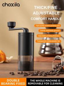 choxila 1 pièce Moulin à café manuel avec grand réservoir à poudre, portable et visible, style sobre, pour usage à la maison, en dortoir ou au bureau, accessoires à café, fournitures scolaires pour la rentrée - Meuleuse manuelle noire - Voir 12