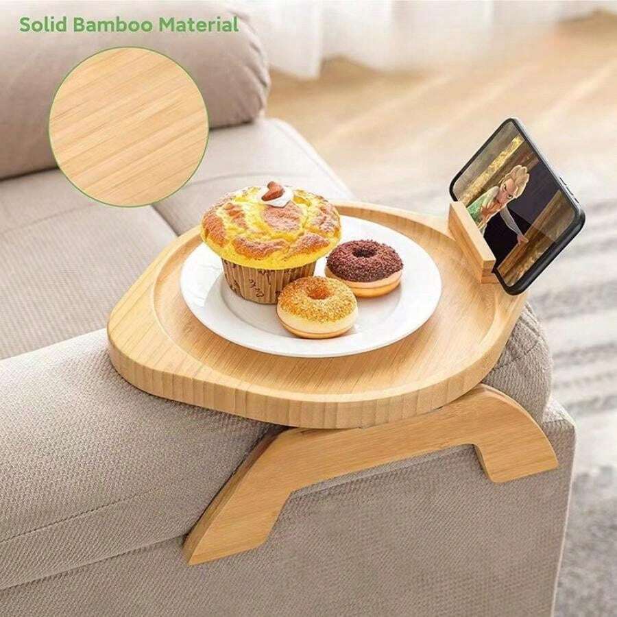 Bandeja De Bambú Ecológica De Lujo Para Aperitivos, Color Marrón