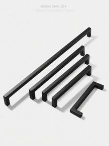 1pc Simple Quadrate Aluminum Alloy Black Brushed Furniture Cabinet Door Handles Drawer Knobs Glass Cabinet Wardrobe Door Pulls Furniture Handle Hardware