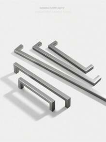 1pc Simple Quadrate Aluminum Alloy Black Brushed Furniture Cabinet Door Handles Drawer Knobs Glass Cabinet Wardrobe Door Pulls Furniture Handle Hardware