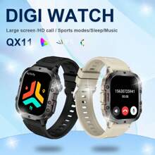 1pc Silicone Strap Smart Watch With High-Definition Touch Screen, Various Sports Functions, Body Temperature, Weather Forecast, Bluetooth, Call Reminder, Compatible With Android & IOS Systems, Suitable For Gifts & Casual Wear