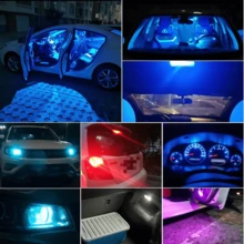 Kit 10 LED Bulb Pingo T10 Car Motorcycle Various Colors 9mm 23mm 0.36W-COB Current 0.03A - DC12V - 藍色 - 查看 3