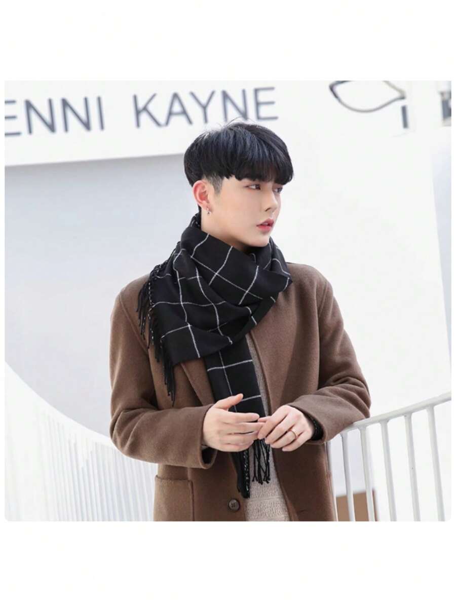 1pc One Desert Scarf Headwrap Unisex Arab Scarf Windproof Men Scarf Outdoor Scarf Classic Men Accessories - Black - View 1