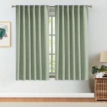 WANGAO Faux Linen Curtains Thick Burlap Beige Curtains Farmhouse Living Room Curtains Rod Pocket Light Filtering Privacy Window Curtains Drapes Set 2 Panels