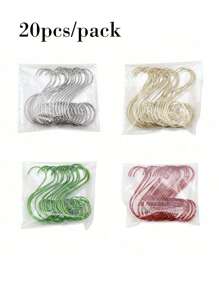 20pcs-Decorative Hooks,Christmas Decoration Hanger,Christmas Tree Hanger Bauble Ball Metal Hooks Christmas Decoration S-Hooks - Multicolor - View 8