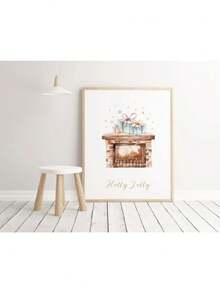 1 件圣诞节海报可爱卡通绘画海报麋鹿圣诞老人帆布印刷节日海报墙壁艺术装饰画家居装饰无框，圣诞礼物 - 彩色 - 查看 68