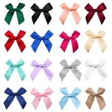 Paquete de 50 lazos de cinta de satén, para envolver regalos, decoración, hacer diademas y pinzas para el cabello, cestas de regalo, paquetes de cumpleaños, decoraciones navideñas, decoración de oficina, coronas, bodas, despedidas de soltera, suministros de fiesta de San Valentín