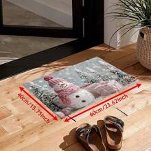 1 Stück Weihnachtsdeko Schneemann Kunstwollteppich - Extrem weiche Kunstwolle, schnell trocknend, maschinenwaschbar, geeignet für Küche, Bad, Dusche - Gemütliche Heimdekoration, perfektes Weihnachtsgeschenk