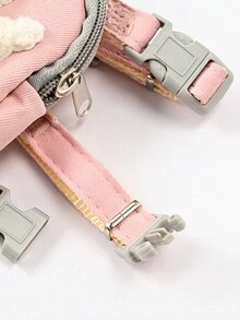 1 Balo thú cưng bằng vải nylon màu hồng + 1 Dây xích khóa hợp kim màu hồng dài 1,2m/47,24in, thích hợp cho chó và mèo nhỏ đi dạo ngoài trời, Dây xích dắt chó, Dây đeo ngực cho chó - Hồng - Xem 4