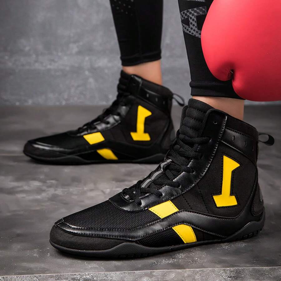 Professional Wrestling Shoes For Men, HighTop Martial Arts Boxing