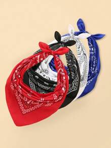 1pc Fashionable Paisley Pattern Scarf, Neckerchief, Headband - Multicolor - View 1
