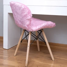 D Vieira Textil Decor Eames Eiffel Slim Short Hair Chair Cover Office Study Manicure Dressing Table Desk Bedroom Decor Female Girl - 淺粉色 - 查看 2