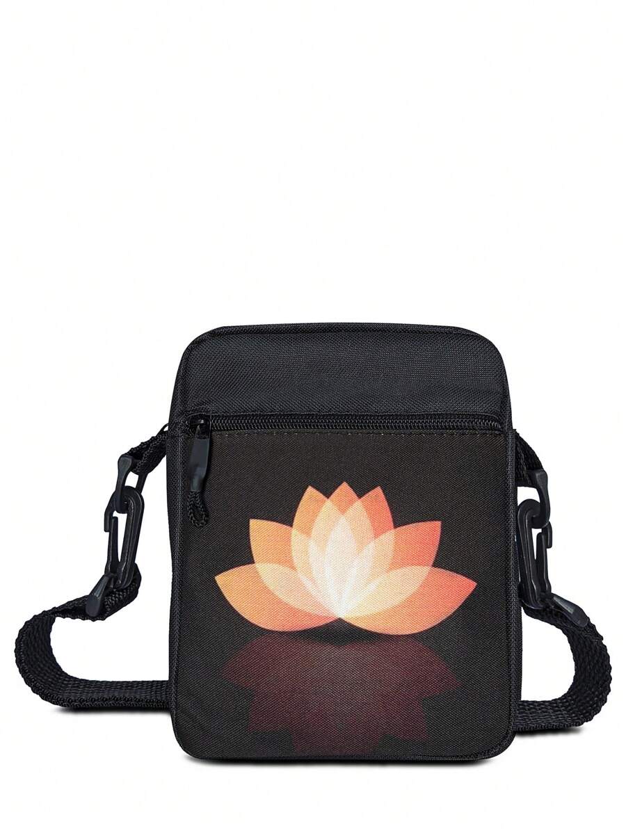 Small Crossbody Bag Mini Bag Fanny Pack Shoulder Crossbody Chest Bags Ninna Style Lotus 03 - 黑色 - 查看 1