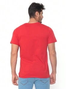 Men's Basic T-Shirt Without Print Launch 2024 - 紅色 - 查看 6