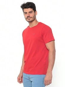 Men's Basic T-Shirt Without Print Launch 2024 - 紅色 - 查看 4