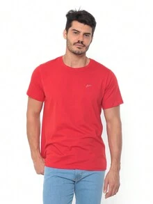 Men's Basic T-Shirt Without Print Launch 2024 - 紅色 - 查看 2