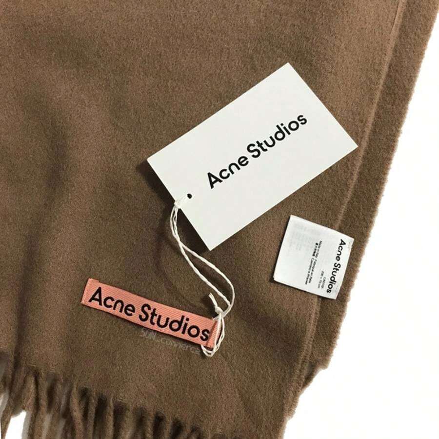 Acne Studios Canada New Oversized Fringe Muffler Caramel Brown SHEIN USA