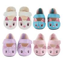 1pair Miniature Doll Shoes For 18-Inch American Girl Doll, Cute Doll Leather Shoes, Doll Princess Shoes, Doll Ox-Eye Glasses Shoes, Four Colors Available, Toy & Birthday Gift For Little Girls - Multicolor - View 2