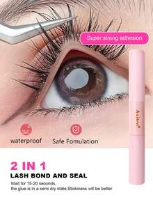 Asiteo 580 件 DIY 睫毛延长套装，D 卷曲单根睫毛，9-18 毫米，30D/40D/50D/60D/80D/100D 蓬松浓密睫毛，带二合一睫毛粘合剂和密封剂和卸妆液 - 非常适合 DIY 家庭、派对和节日 - 彩色 - 查看 7