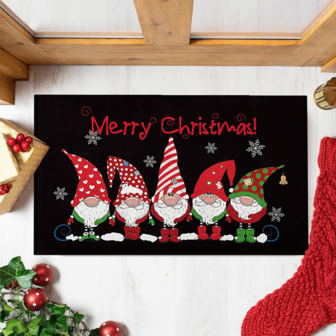 1pc 'Five Santa Claus In Colorful Clothes' Doormat, Indoor Mat, Throw Rug, Creative Door Mat, Entryway Themed Mat, Home Decor, Non-Slip Floor Rug Mat, Bedroom Accessories, Photo Props, Outdoor Decor, Throw Rug, Area Rug, Gift