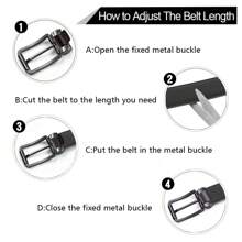 Men's Belt Leather Men Leather Belt Business Suit Jeans Belt Adjustable Black Brown 32mm Wide