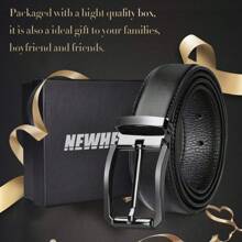 Men's Belt Leather Men Leather Belt Business Suit Jeans Belt Adjustable Black Brown 32mm Wide
