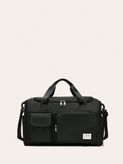 Solid Nylon Foldable Hand Luggage Bag With Independent Shoe Warehouse Sports Yoga Fitness Clothes Storage Bag Travel Bag Back To School School Bag Travel Essentials Travel Organizer For Beach Summer Vacation Back To School Supplies Bag For School School Accessories School Stuff