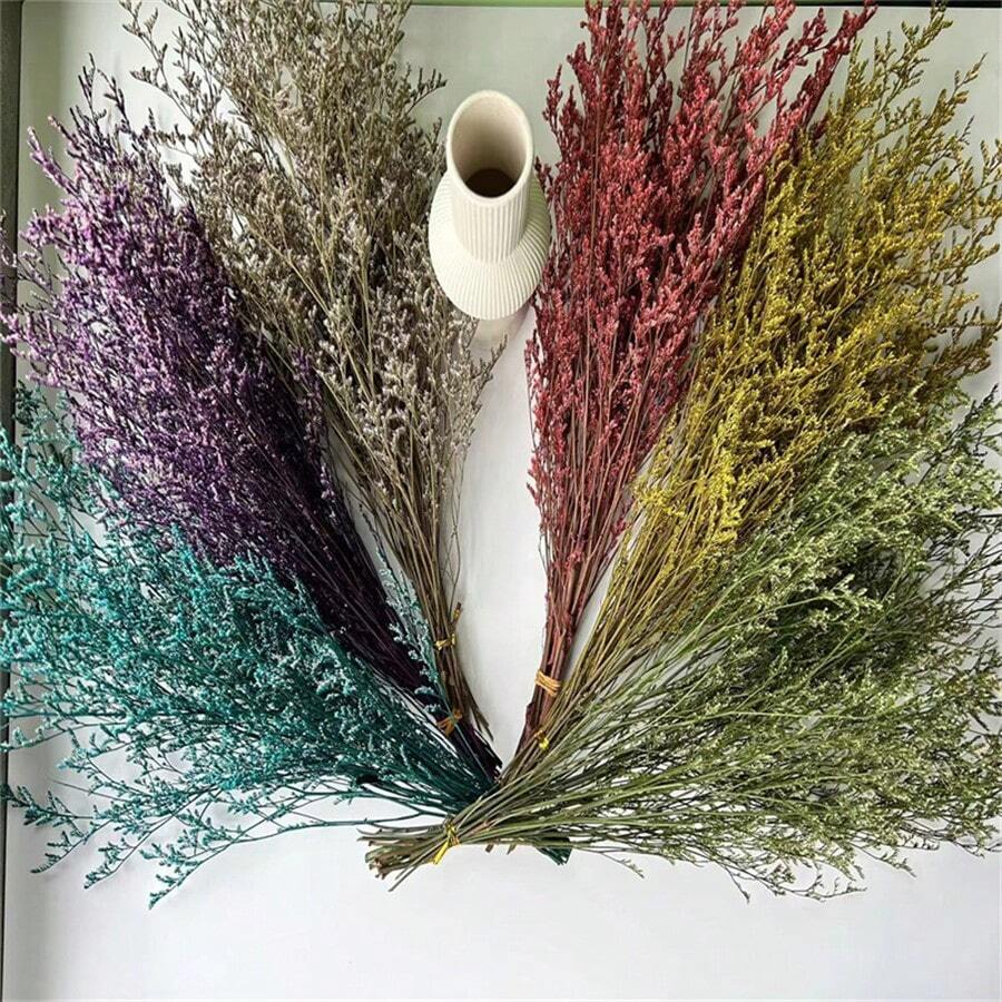 22 Stängelgetrocknete Blumenstrauß, 25-48 cm, Boho-Stil, Hochzeit, Familientreffen, Heimdekoration, langanhaltend, lebhafte Farben, für Feiertage, Tischdekoration, Tischgestecke, künstliche Blumen, Plastikblumen verwendbar - Verschiedenfarbig - Übersicht 1