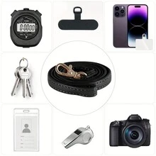 1 Dây treo điện thoại thông minh có thể điều chỉnh dài khoảng 85cm đến 130cm, bao gồm 1 dây đeo cổ và 1 miếng đệm dây đeo điện thoại di động, thích hợp cho túi đeo vai, túi đeo chéo, chống rơi điện thoại, làm bằng da, thích hợp cho ốp lưng điện thoại thông minh, có thể treo quanh cổ hoặc vai để tránh mất mát và tránh làm mất điện thoại thông minh. - Nhiều màu - Xem 7