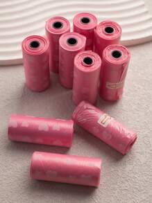 10pcs/12pcs Pink Series Pet Waste Bags, Printed Dog Poop Bag, Pooper Scooper Bag, Outdoor Walking Cleanup Bags - Multicolor - View 19