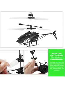 RC Helicopter Flying Toy, Rechargeable Mini Handheld Drone With LED Light For Kids, Indoor Outdoor Games For Boys Girls, Shark Glow Spin Helicopter, Royal Deluxe Edition, Motion Control Drone - USB Rechargeable Toy (Black) - 黑色 - 查看 4