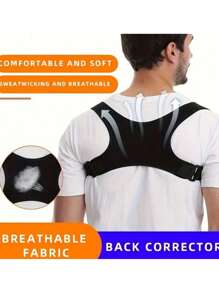Correttore di postura ComfortFit per uomo e donna - Tutore ortopedico regolabile e traspirante - Supporto senza cuciture per schiena superiore, colonna vertebrale, collo e spalle - Ideale per uso quotidiano, stabilizzazione della clavicola - Promuove una postura sana, previene l'incurvamento, accessori palestra, sport, casa, esercizio, massaggiatore, massaggio