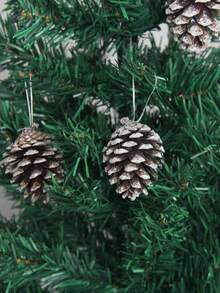 6 件天然松果装饰，随机款式带白色边缘的松果饰品，家居装饰，房间装饰，墙壁装饰 - 紫紅色 - 查看 4